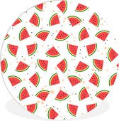 WallCircle - Wandcirkel ⌀ 60 - Zomer - Watermeloen - Roze - Ronde schilderijen woonkamer - Wandbord rond - Muurdecoratie cirkel - Kamer decoratie binnen - Wanddecoratie muurcirkel - Woonaccessoires
