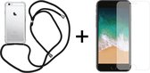 iParadise iPhone 8 hoesje met koord transparant shock proof case - 1x iPhone 8 screenprotector