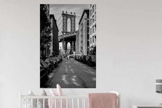 Stickers muraux - New York - Dumbo - Zwart - Wit - 80x120 cm - Feuille adhésive