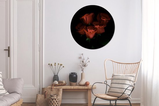 Cercle mural - Aluminium - Roses - Fleurs - Bouquet - ⌀ 90 cm
