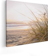 Artaza Canvas Schilderij Strand En Duinen Tijdens Zonsondergang - 50x40 - Foto Op Canvas - Canvas Print