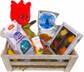 Cadeau pakket 'Thema Tulp' - Geschenk - Verjaardag - Tilly Tulp knuffel XL - Tulpen - Thee - Chocolade - Snoep - Duurzaam - Uniek - Exclusief - Bloemen - Personeel geschenk - Kerstpakket