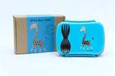 Carl Oscar N'ice Box - Lunch box  met koelelement voor kinderen - turquoise - giraf - 17 x 12.5 x 6.3 cm