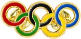 Broche - Olympische Spelen - Olympische Ringen - Peking - Speld - Pin - Plastron Speld - Kleur - OS - Sportsieraad - Sieraden - Sportsieraden - Sieraad OS - Sieraad Sport