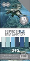 6 Shades of Blue Linen Card Stock - 4K