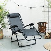 Comfortabele ligstoel voor in de tuin - Verstelbaar - Antraciet