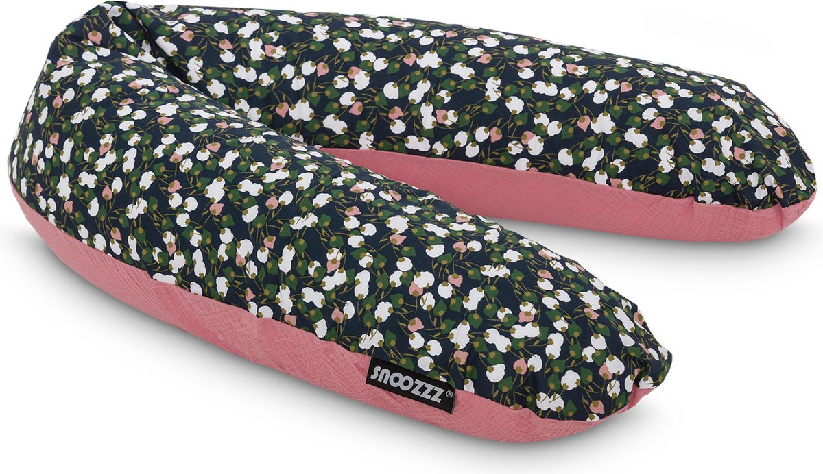 Snoozzz Voedingskussen Zwangerschapskussen Zijslaapkussen - met afneembare hoes van katoen - 185 cm - Blossom Rose Snoozzz Voedingskussen Zwangerschapskussen Zijslaapkussen - met afneembare hoes van katoen - 185 cm - Blossom Rose