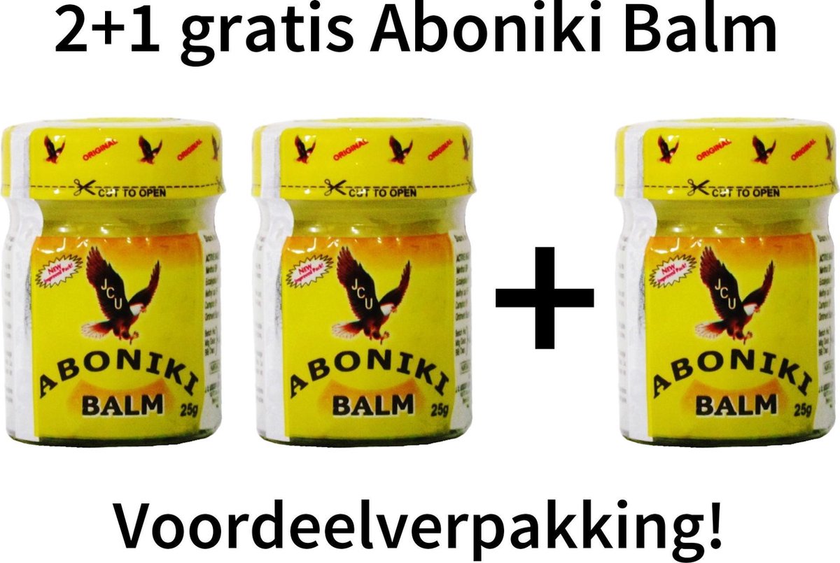 Aboniki Balsem - Verlichting van Spierpijn en/of Rugpijn - Essentiële Oliën - 3 x 25 gr - 3 stuks