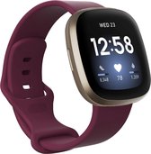 Bandje geschikt voor Fitbit Versa 3 - Maat L - Polsband - Horlogebandje - Siliconen - Lichtpaars