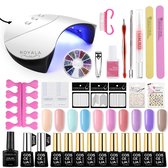 Royala B1 Gellak Starterspakket + Inclusief UV LED Lamp + Met 10 Verschillende Gellak Kleuren - Met Magic Nail Gel Remover - Opstart Kit  – Gellac Set - Alle Benodigdheden in Eén -