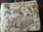 Luxe Bedsprei met 2 Sier kussenslopen, Katoen quilt, design Bloemen Herfst