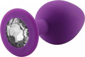 rosebud slicone anal plug large paars met zwart