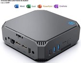 Mini PC - 4K HD - Mini Desk Computer - 6GB RAM - 128GB SSD Opslaggeheugen - Intel Celeron J3455 - AK2  - Zwart - Windows 10 Pro - incl. Office 2019 Home & Student t.w.v. €149! (Wor