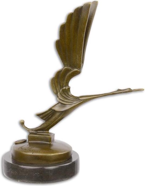 Email schrijven verkiezen nachtmerrie Bronzen beeld - Art Deco Ooievaar - Auto embleem of sculptuur - 20,2 cm  hoog | bol.com