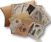 Papier En Stickerset 30 Delig - Thema Vintage Tekst en Zwart Wit Tekening - D051 - Bullet Journal Papier - Papier Voor Scrapbook 30 Stuks - Kaarten Maken - Hobby Papier Set 30 Stuk
