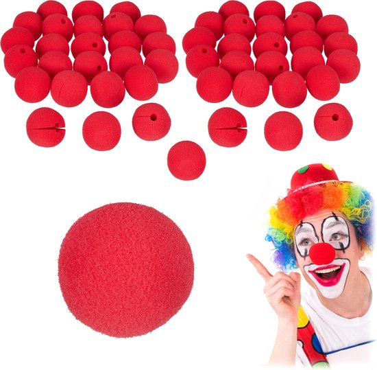 50 x clownsneus rood - clowns neus kinderen & volwassenen - neus clown