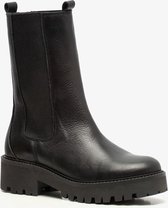 TwoDay dames hoge chelsea boots - Zwart - Maat 36 - Echt leer