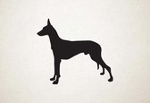 Silhouette hond - Pharaoh Hound - Farao-hond - XS - 25x29cm - Zwart - wanddecoratie