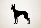 Silhouette hond - Cirneco Dell Etna - Cirneco Dell Etna - S - 48x45cm - Zwart - wanddecoratie
