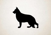 Silhouette hond - German Shephard - Duitse herder - S - 45x54cm - Zwart - wanddecoratie