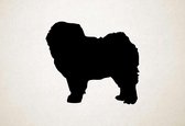 Silhouette hond - Chow Chow - M - 60x67cm - Zwart - wanddecoratie