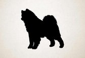 Silhouette hond - Samoyed - XS - 25x26cm - Zwart - wanddecoratie