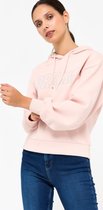 LOLALIZA Sweater met capuchon en tekst - Nude - Maat XL