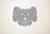 Line Art - Hond - Skyeterrier - M - 60x76cm - EssenhoutWit - geometrische wanddecoratie