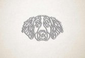 Line Art - Hond - Berner sennen - S - 36x60cm - Wit - geometrische wanddecoratie
