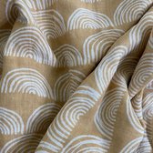 Louka swaddle regenboog geel bruin - hydrofiel doek XL - 120x120 cm
