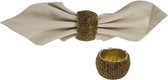Luxe Servetring LINA - Goud - Kralen - Kunststof - Ø 5 x 4 cm - Set van 2