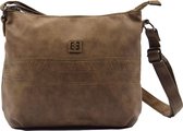 Enrico benetti Schoudertas dark taupe- schouder hengsel - schouderband lang- handtas met schouderband- tas kopen