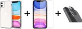 iParadise iPhone 13 Pro hoesje siliconen case transparant cover - 1x iPhone 13 Pro Screen Protector + 1x Camera Lens Screenprotector