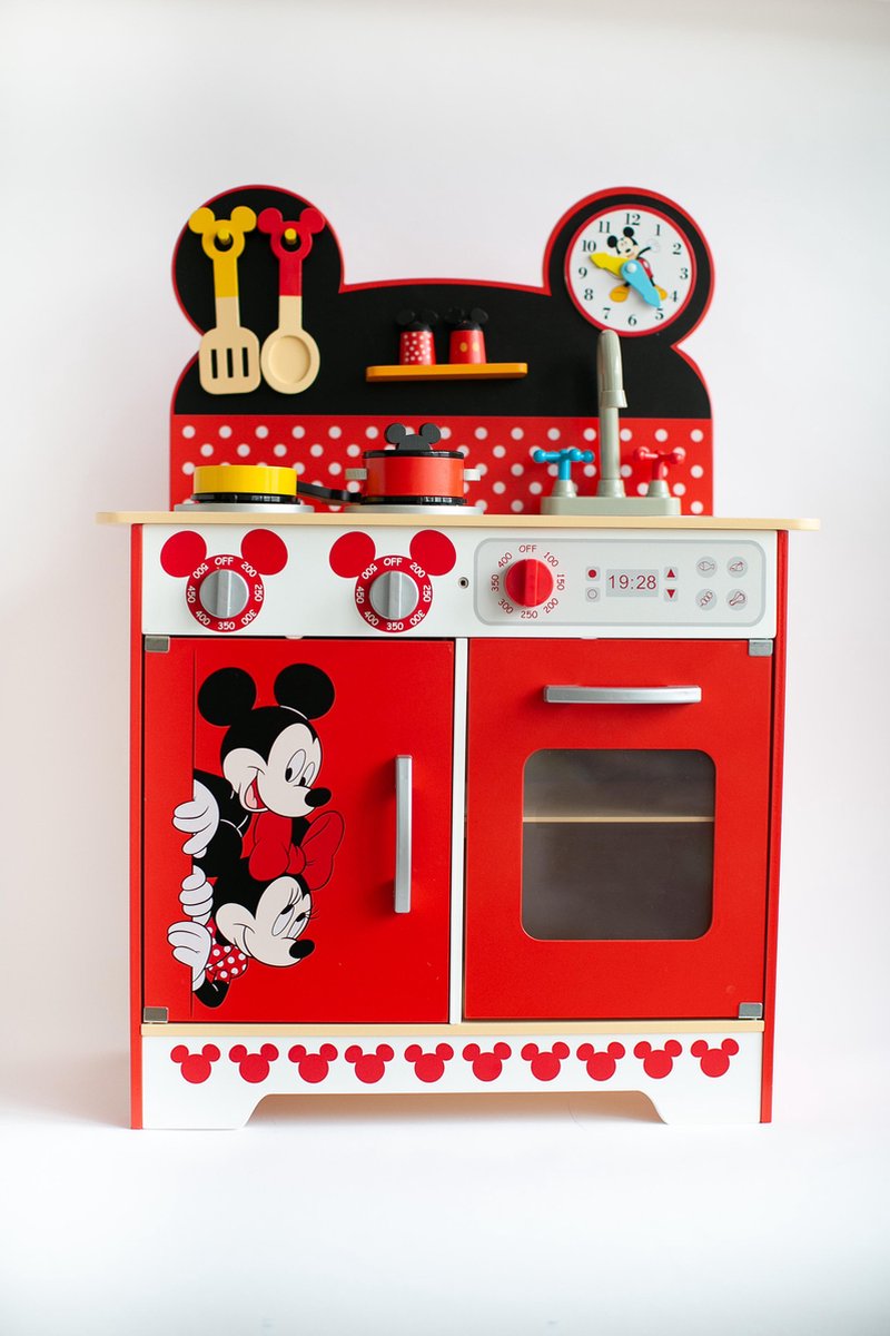 Disney Speelgoedkeuken mickey mouse 83 cm hout rood/zwart | bol.com
