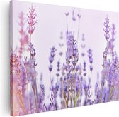 Artaza Canvas Schilderij Paarse Lavendel Bloemen  - 80x60 - Foto Op Canvas - Canvas Print
