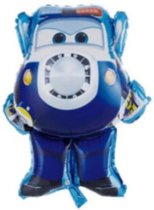 Super Wings Paul ballon - XL - Blauw- 81x70cm - Vliegtuigen - Verjaardag - Versiering kinderfeestje - Super Wings - Folie ballon - Feest - Leeg - Dizzy - Jett - Paul - Donnie