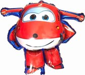 Super Wings Jett ballon - XL - Rood - 81x83cm - Vliegtuigen - Verjaardag - Versiering kinderfeestje - Super Wings - Folie ballon - Feest - Leeg - Dizzy - Jett - Paul - Donnie