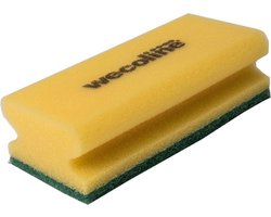 Wecoline | Schuurspons met grip | Geel-groen | 10 stuks