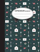 Composition Notebook, 8.5 x 11, 110 pages: Arrow Green