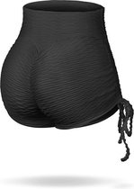 Hot Girl Summer Shorts - Black - Yoga broek dames - Sport legging dames - Zwart - L