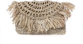 Baliku clutch Riet - Handgemaakt Bali - Zomer - Strand - Rits - Bruin - Naturel
