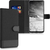 kwmobile telefoonhoesje geschikt voor OnePlus Nord N100 - Hoesje met pasjeshouder in antraciet / zwart - Case met portemonnee