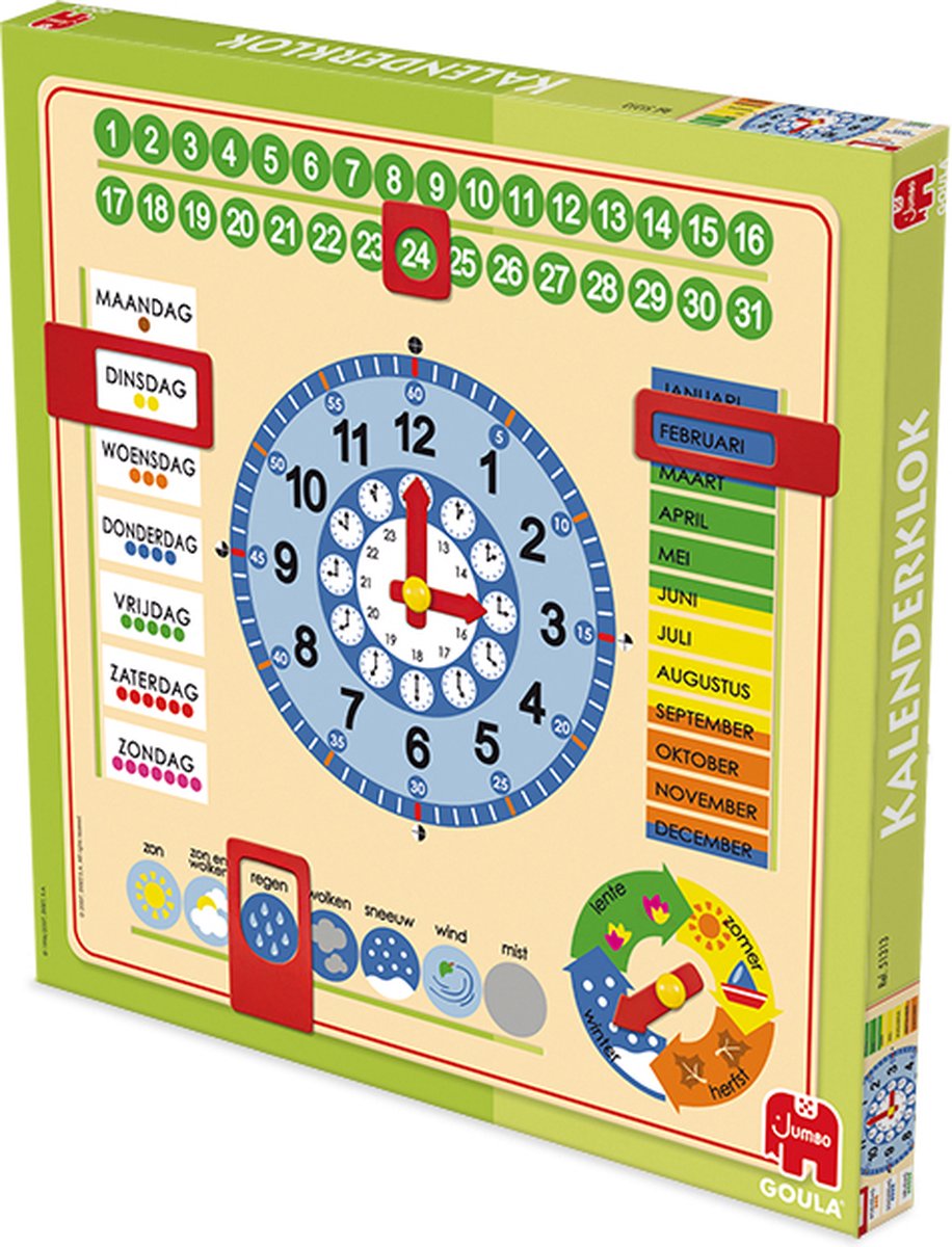 Jumbo - Goula - Houten Kalenderklok - Leerklok - Educatief spel - Vanaf 3 jaar — afbeelding 8