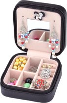 Sieraden Doosje met Spiegel - Mini Jewelries Box - Black - Paris