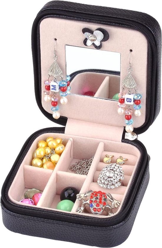 Sieraden Doosje met Spiegel - Mini Jewelries Box - Black - Paris | bol.com