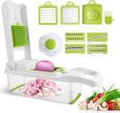 groentesnijder multifunctioneel - Mandoline Keukensnijder - wit/groen - Keukenmachine - Snijmachine - Rasp - wit/groen - Keuken Accessoires