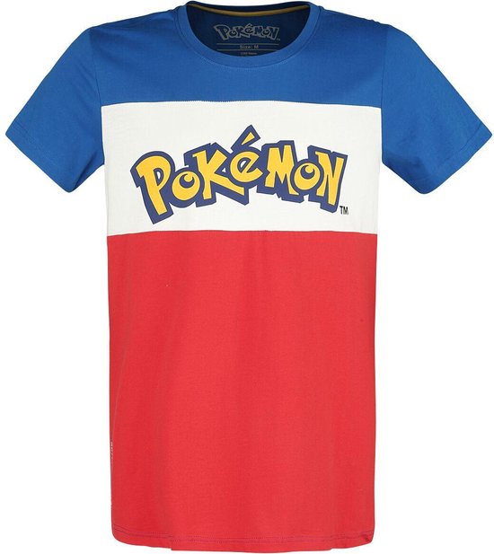 Pokémon : T-shirt à blocs de couleurs avec logo - Taille M