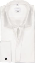 Seidensticker shaped fit overhemd - dubbele manchet met Kent kraag - wit - Strijkvrij - Boordmaat: 44