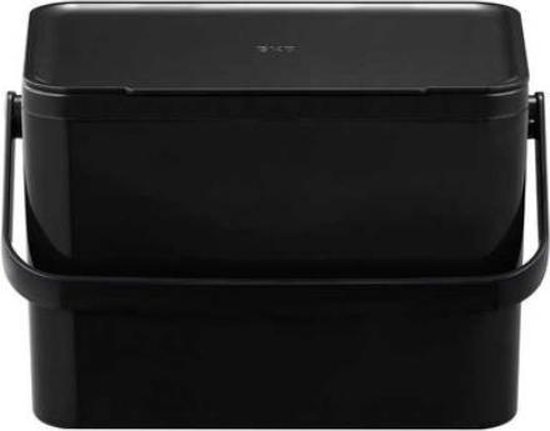 EKO Food Caddy Organische Prullenbak 4 Liter - Zwart