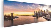 Artaza Canvas Schilderij Brooklyn Bridge Brug In New York - 120x40 - Groot - Foto Op Canvas - Canvas Print